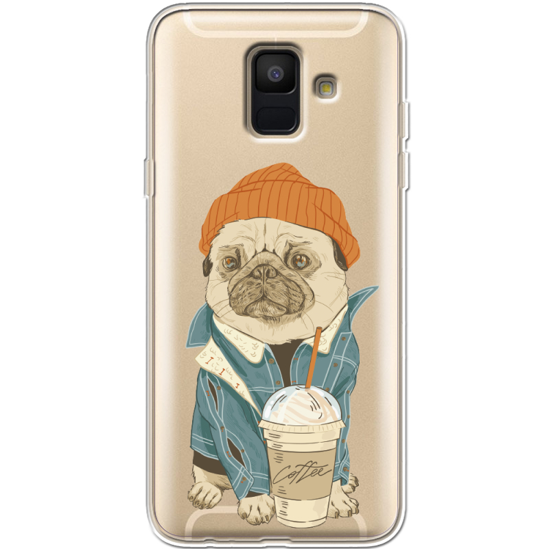 Прозрачный чехол Uprint Samsung A600 Galaxy A6 2018 Dog Coffeeman