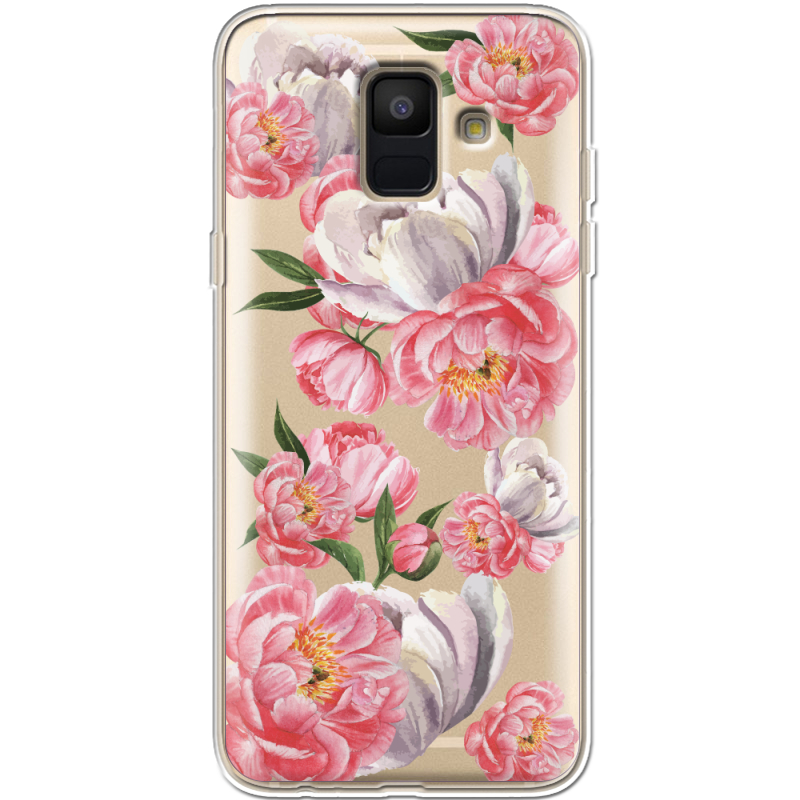 Прозрачный чехол Uprint Samsung A600 Galaxy A6 2018 Peony Watercolor Style