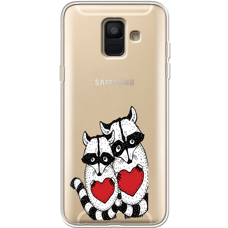 Прозрачный чехол Uprint Samsung A600 Galaxy A6 2018 Raccoons in love