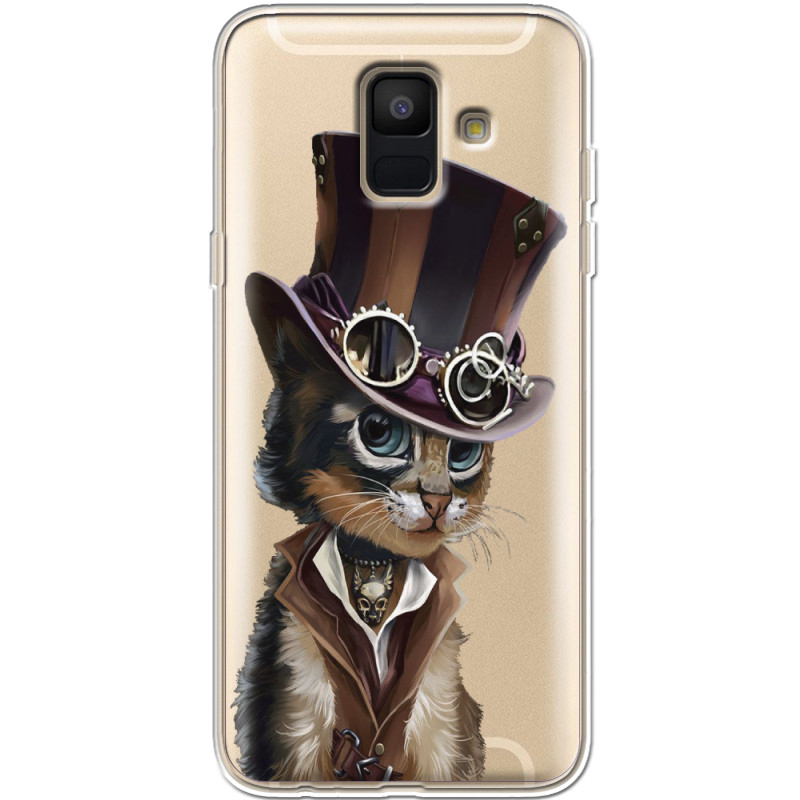 Прозрачный чехол Uprint Samsung A600 Galaxy A6 2018 Steampunk Cat