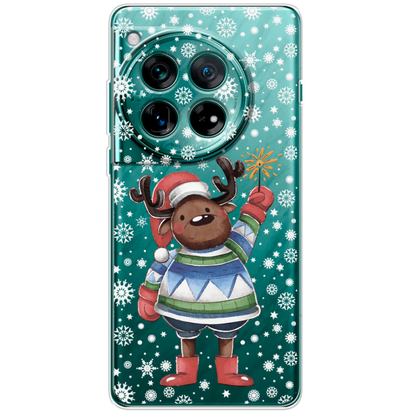 Прозорий чохол BoxFace OnePlus 12 Christmas Deer with Snow
