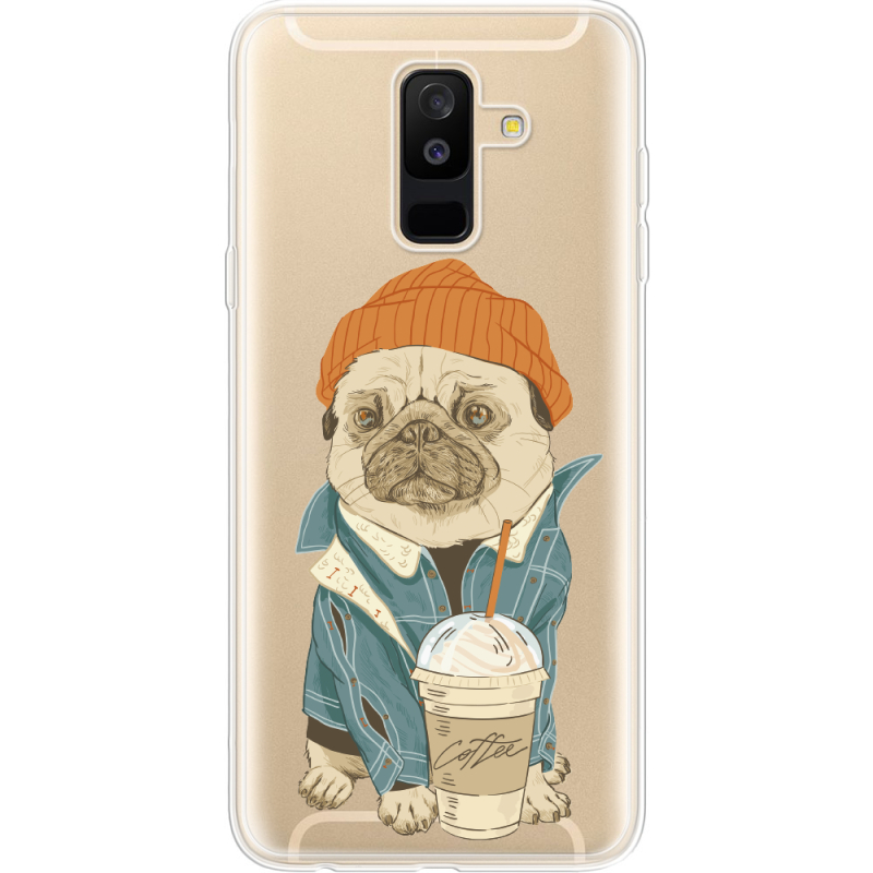 Прозрачный чехол Uprint Samsung A605 Galaxy A6 Plus 2018 Dog Coffeeman