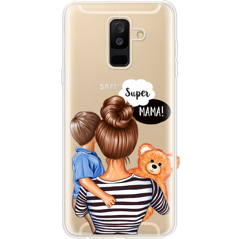 Прозрачный чехол Uprint Samsung A605 Galaxy A6 Plus 2018 Super Mama and Son