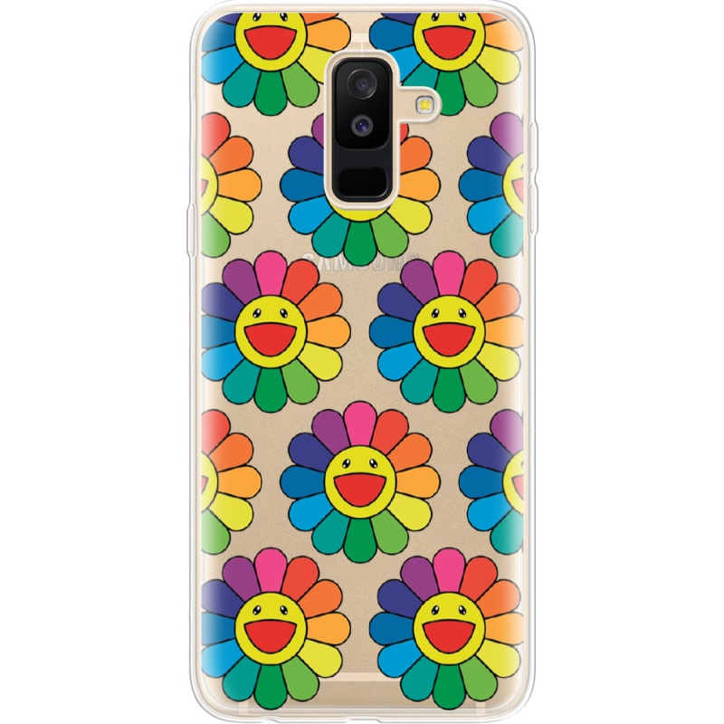 Прозрачный чехол Uprint Samsung A605 Galaxy A6 Plus 2018 Hippie Flowers