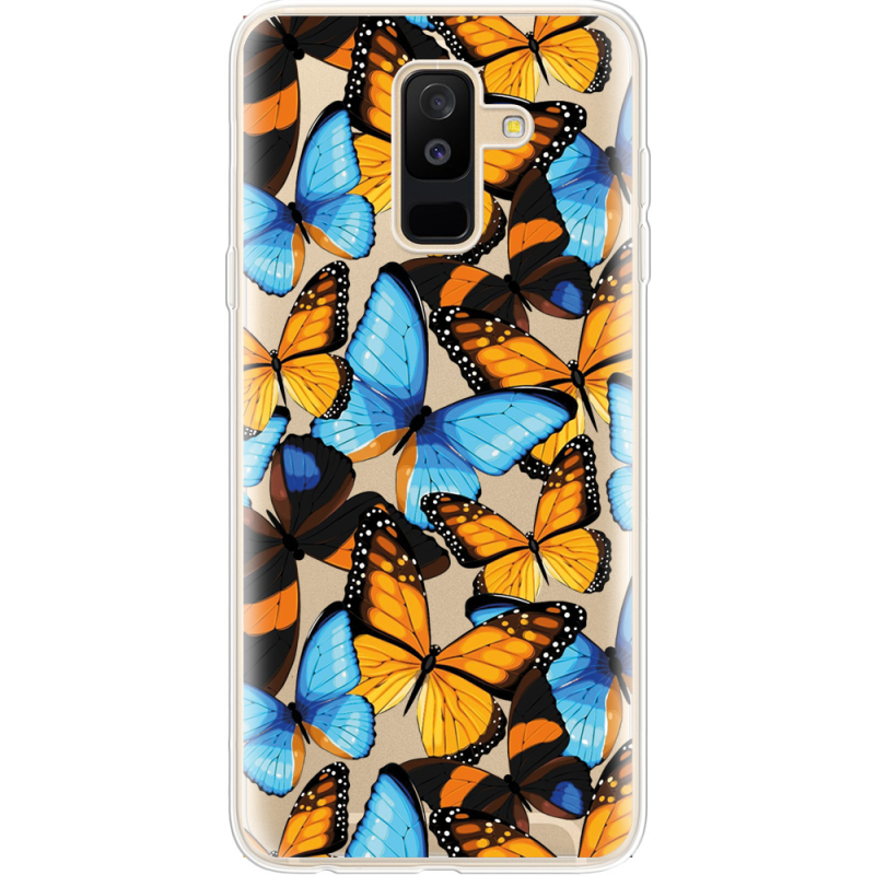 Прозрачный чехол Uprint Samsung A605 Galaxy A6 Plus 2018 Butterfly Morpho