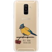 Прозрачный чехол Uprint Samsung A605 Galaxy A6 Plus 2018 Синиця і калина