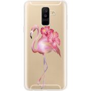 Прозрачный чехол Uprint Samsung A605 Galaxy A6 Plus 2018 Floral Flamingo