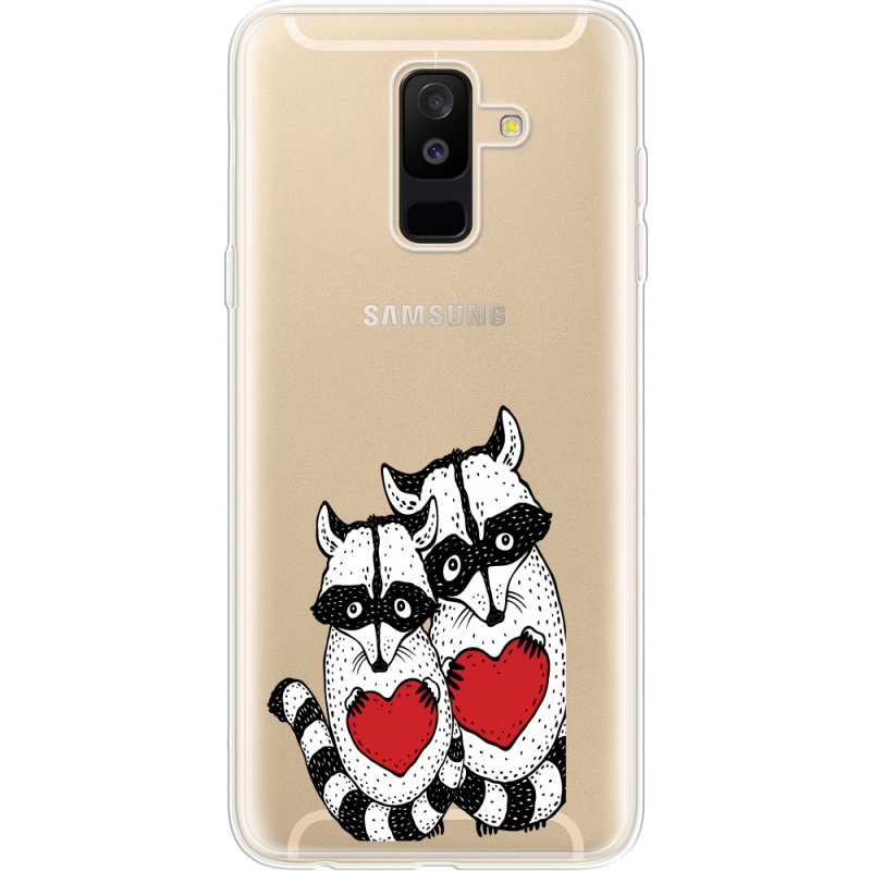 Прозрачный чехол Uprint Samsung A605 Galaxy A6 Plus 2018 Raccoons in love