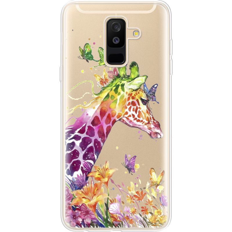 Прозрачный чехол Uprint Samsung A605 Galaxy A6 Plus 2018 Colorful Giraffe