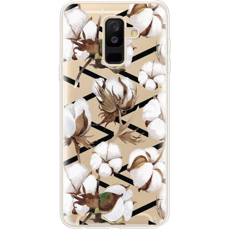 Прозрачный чехол Uprint Samsung A605 Galaxy A6 Plus 2018 Cotton flowers