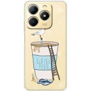 Прозорий чохол BoxFace Realme C61 Segull in Cofee Pool