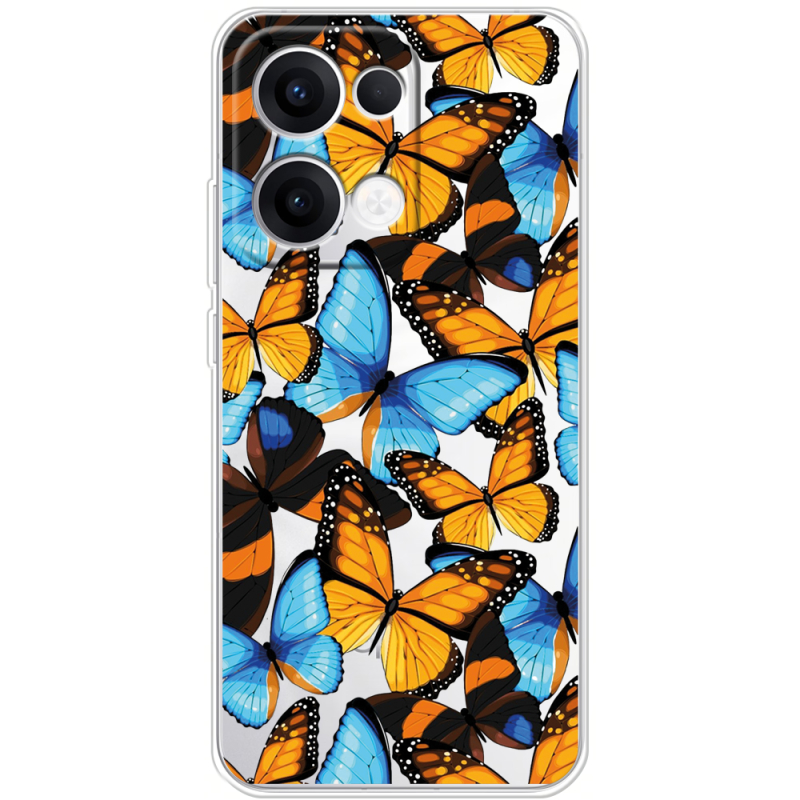 Прозорий чохол BoxFace OPPO Reno 13 5G Butterfly Morpho