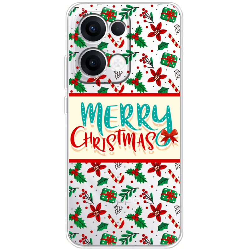 Прозорий чохол BoxFace OPPO Reno 13 5G Vintage Christmas Pattern