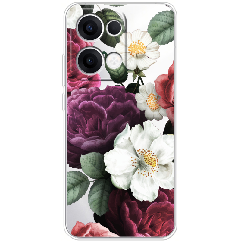 Прозорий чохол BoxFace OPPO Reno 13 5G Floral Dark Dreams