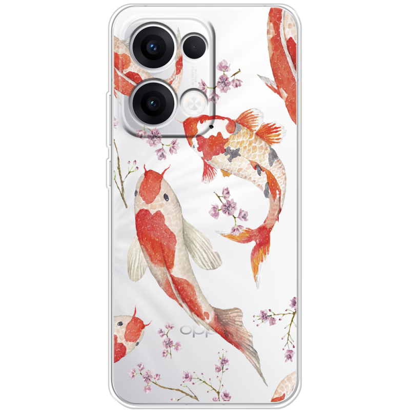 Прозорий чохол BoxFace OPPO Reno 13 5G Japanese Koi Fish