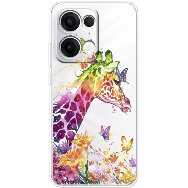 Прозорий чохол BoxFace OPPO Reno 13 5G Colorful Giraffe