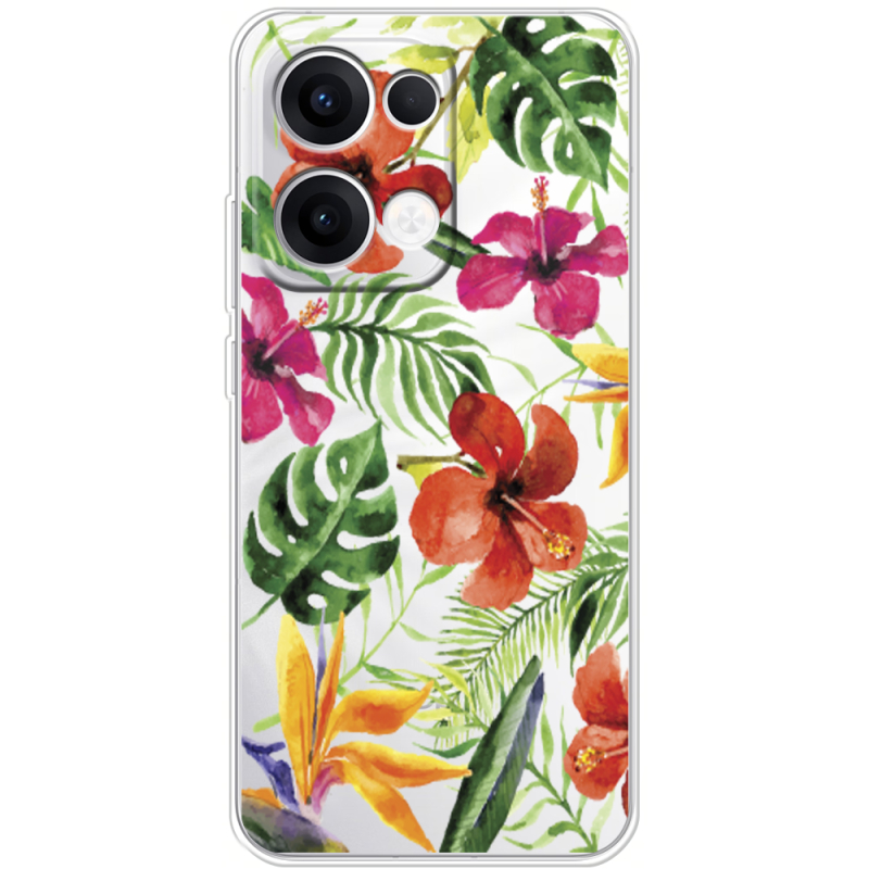 Прозорий чохол BoxFace OPPO Reno 13 5G Tropical Flowers