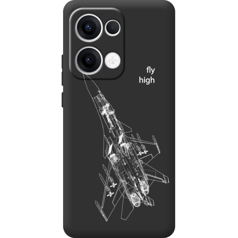 Чорний чохол BoxFace OPPO Reno 13 5G Військовий літак