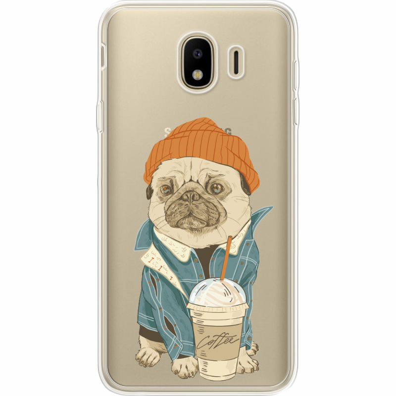 Прозрачный чехол Uprint Samsung J400 Galaxy J4 2018 Dog Coffeeman