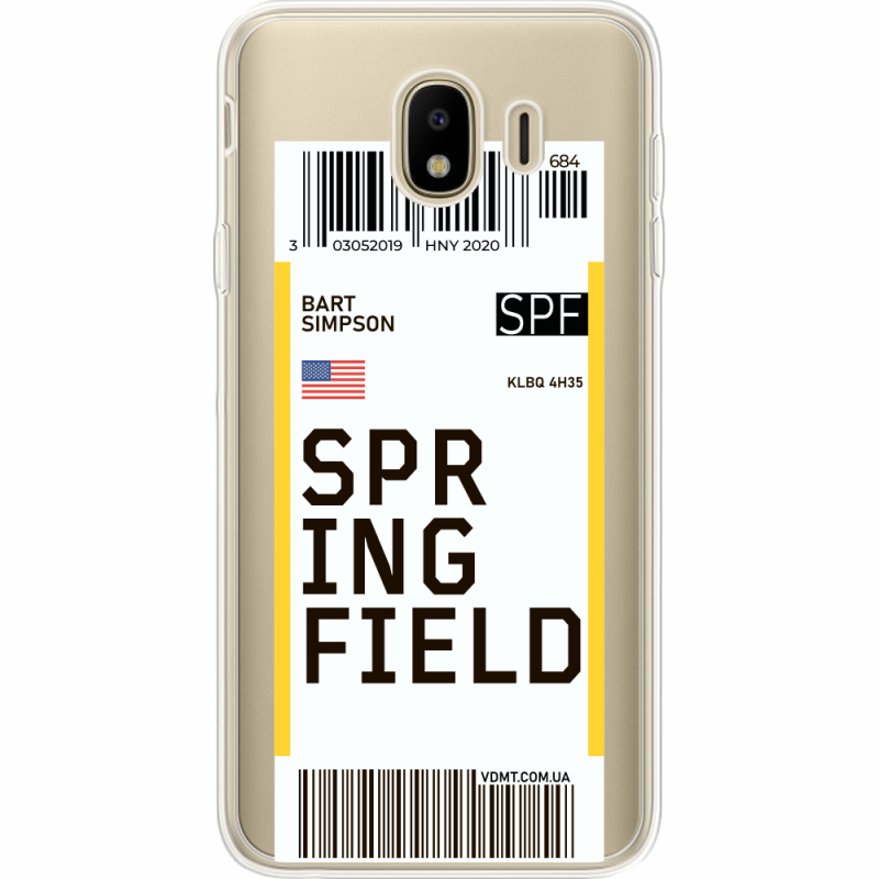 Прозрачный чехол Uprint Samsung J400 Galaxy J4 2018 Ticket Springfield