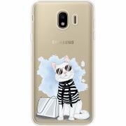 Прозрачный чехол Uprint Samsung J400 Galaxy J4 2018 Cat Style