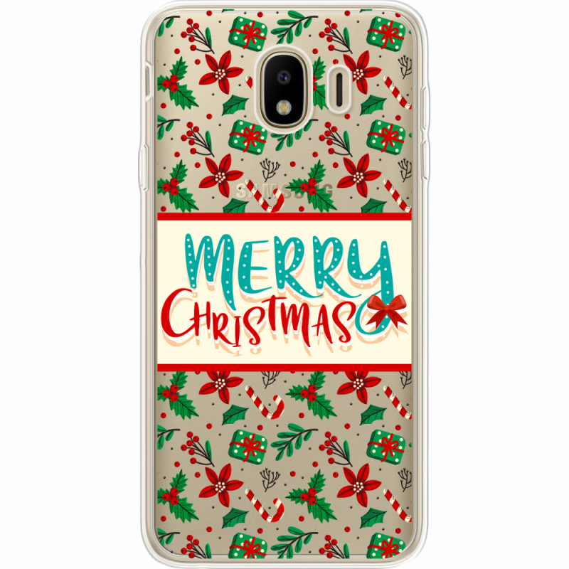 Прозрачный чехол Uprint Samsung J400 Galaxy J4 2018 Vintage Christmas Pattern