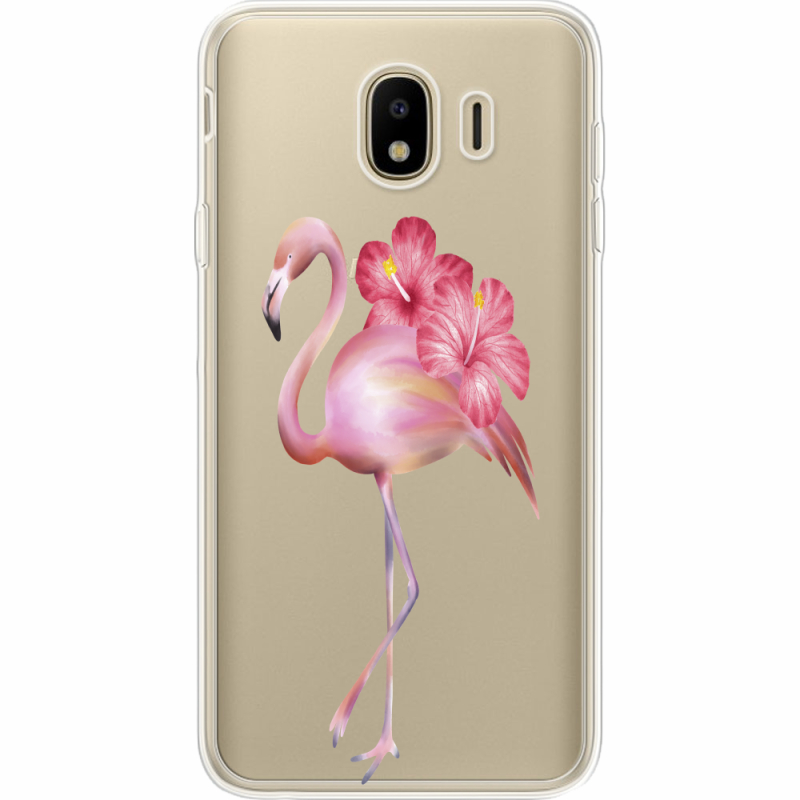 Прозрачный чехол Uprint Samsung J400 Galaxy J4 2018 Floral Flamingo