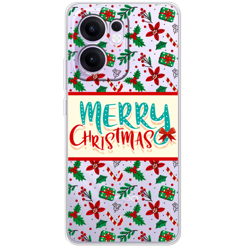 Прозорий чохол BoxFace OPPO Reno 13 F Vintage Christmas Pattern