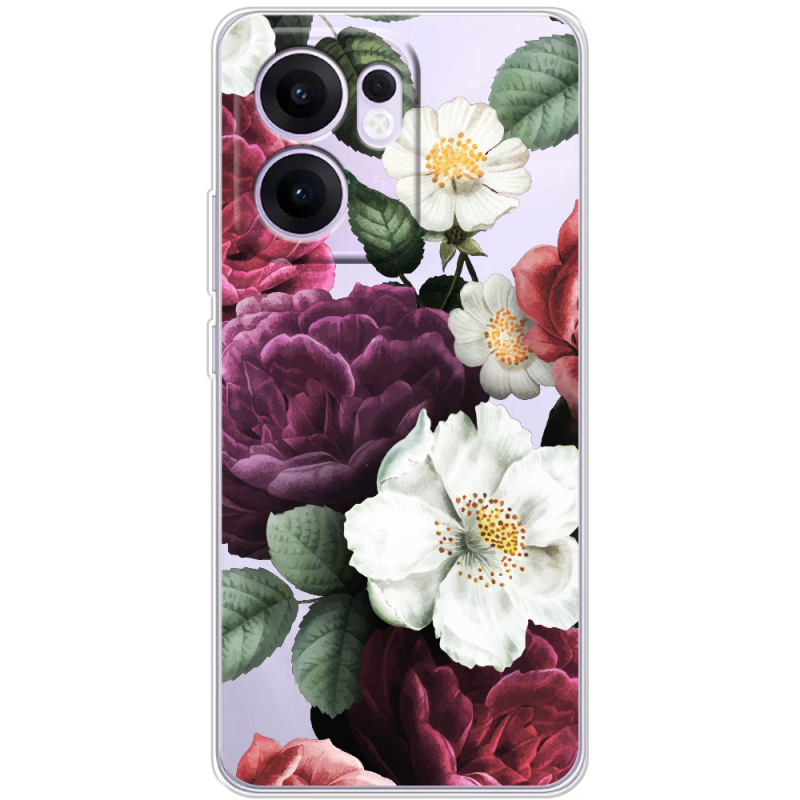 Прозорий чохол BoxFace OPPO Reno 13 F Floral Dark Dreams