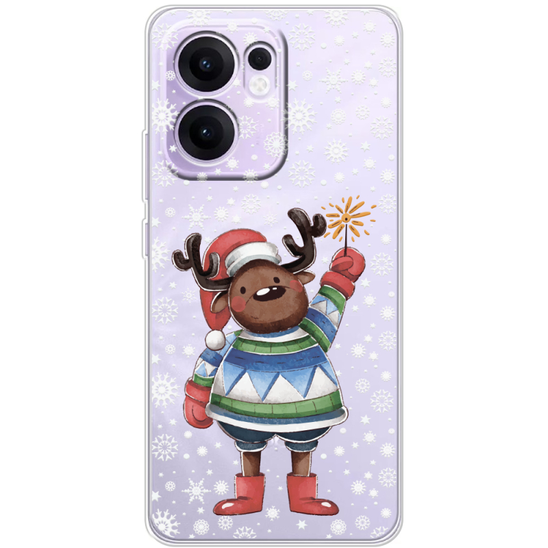 Прозорий чохол BoxFace OPPO Reno 13 F Christmas Deer with Snow
