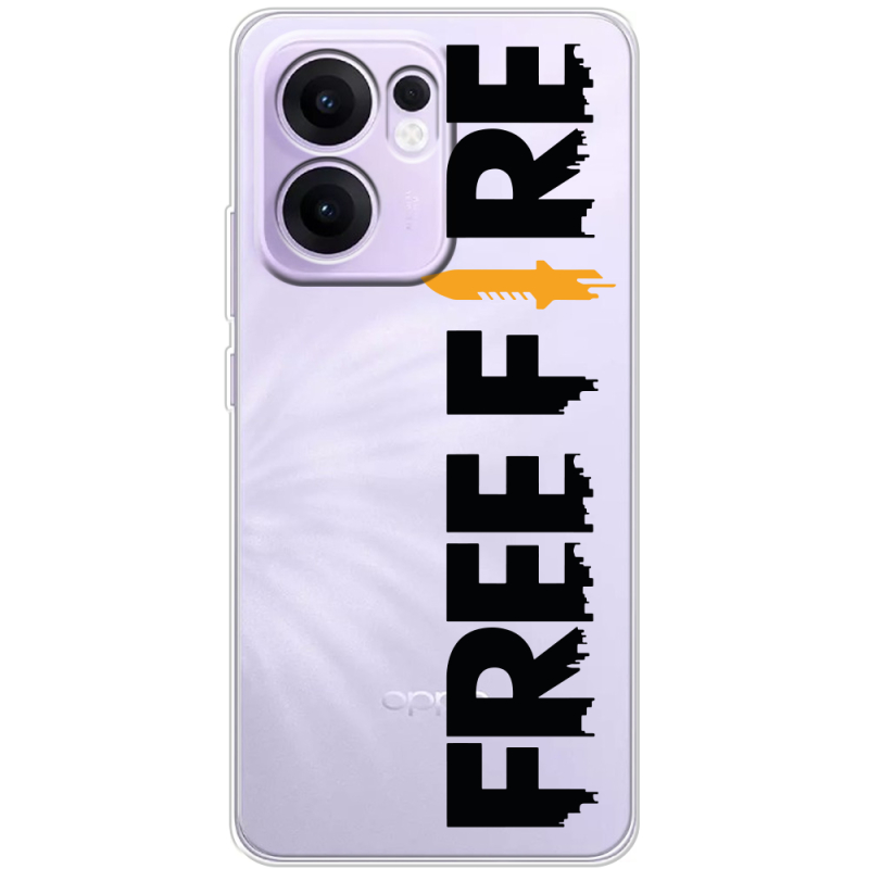 Прозорий чохол BoxFace OPPO Reno 13 F Free Fire Black Logo