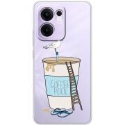 Прозорий чохол BoxFace OPPO Reno 13 F Segull in Cofee Pool