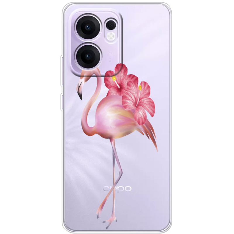 Прозорий чохол BoxFace OPPO Reno 13 F Floral Flamingo