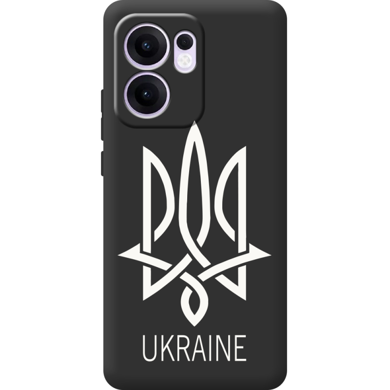Чорний чохол BoxFace OPPO Reno 13 F Тризуб монограмма ukraine