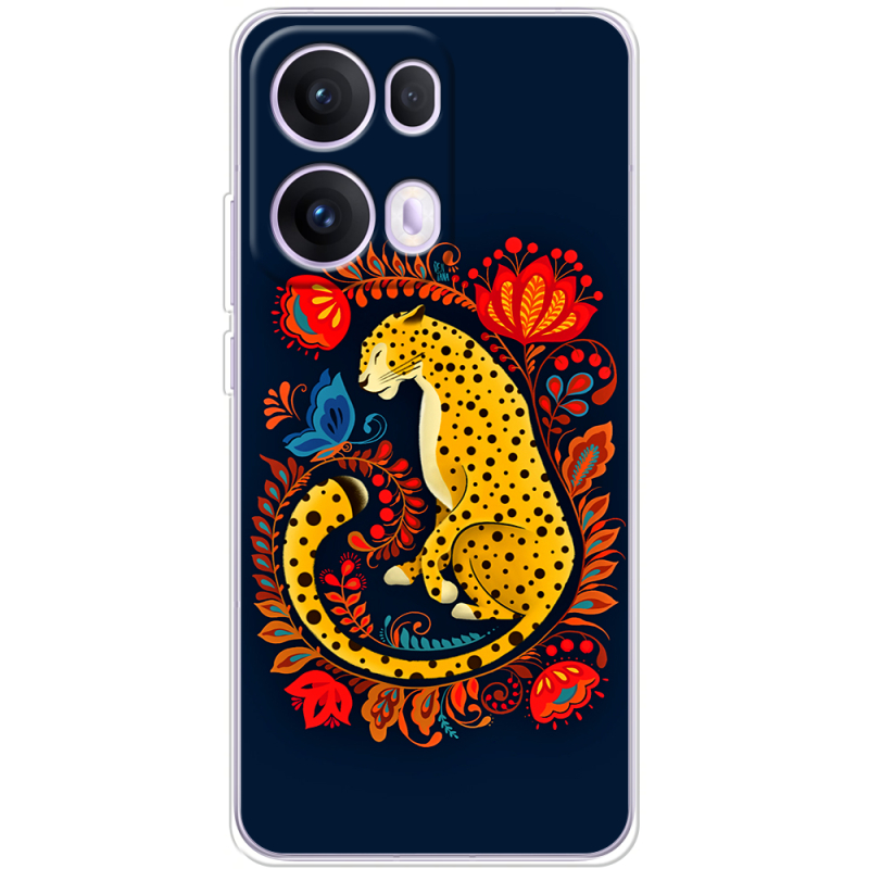 Чохол BoxFace OPPO Reno 13 Pro 5G Petrykivka Leopard