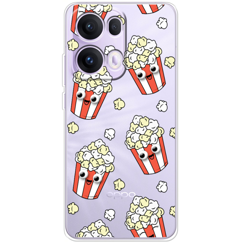 Прозорий чохол BoxFace OPPO Reno 13 Pro 5G с 3D-глазками Popcorn
