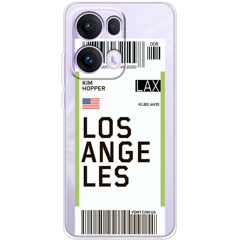 Прозорий чохол BoxFace OPPO Reno 13 Pro 5G Ticket Los Angeles
