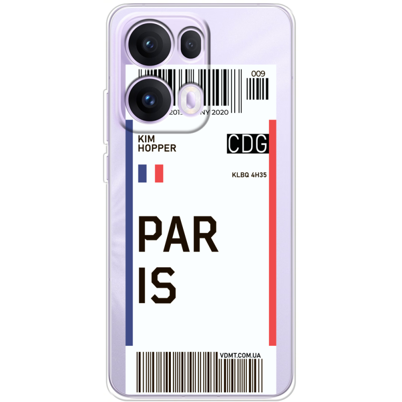 Прозорий чохол BoxFace OPPO Reno 13 Pro 5G Ticket Paris