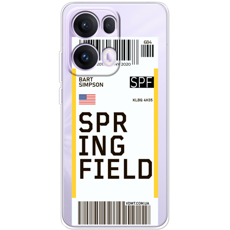 Прозорий чохол BoxFace OPPO Reno 13 Pro 5G Ticket Springfield