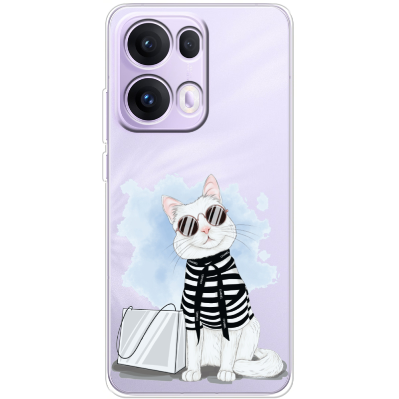 Прозорий чохол BoxFace OPPO Reno 13 Pro 5G Cat Style