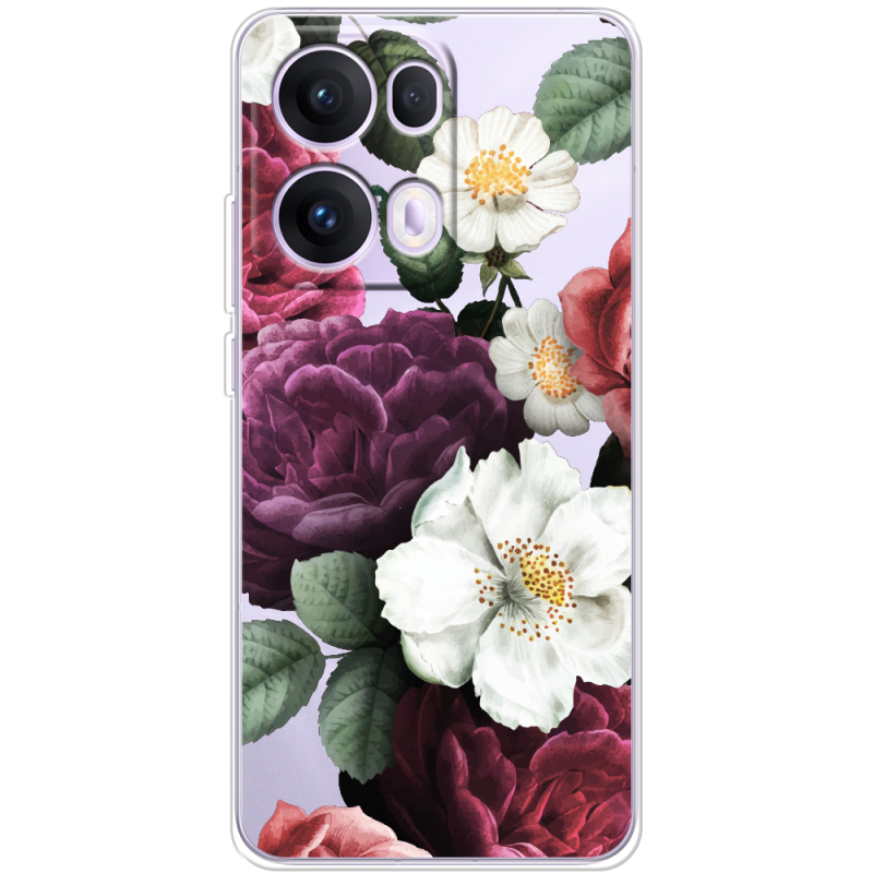 Прозорий чохол BoxFace OPPO Reno 13 Pro 5G Floral Dark Dreams