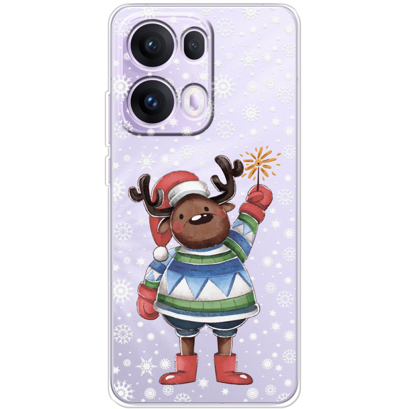 Прозорий чохол BoxFace OPPO Reno 13 Pro 5G Christmas Deer with Snow