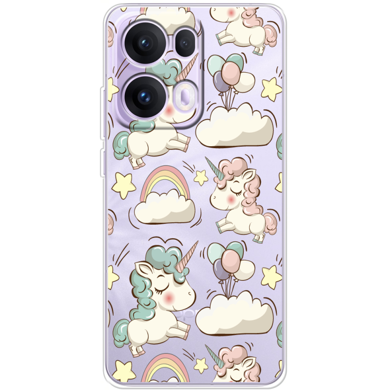 Прозорий чохол BoxFace OPPO Reno 13 Pro 5G Unicorns