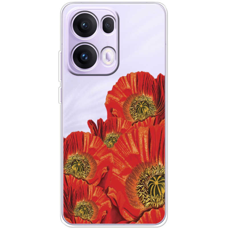Прозорий чохол BoxFace OPPO Reno 13 Pro 5G Red Poppies