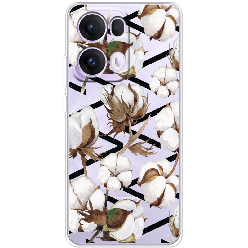 Прозорий чохол BoxFace OPPO Reno 13 Pro 5G Cotton flowers