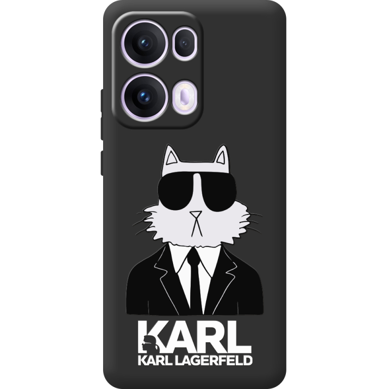 Чорний чохол BoxFace OPPO Reno 13 Pro 5G Cat in Black