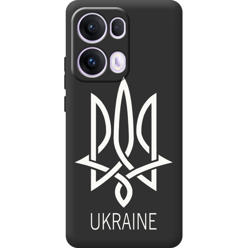 Чорний чохол BoxFace OPPO Reno 13 Pro 5G Тризуб монограмма ukraine
