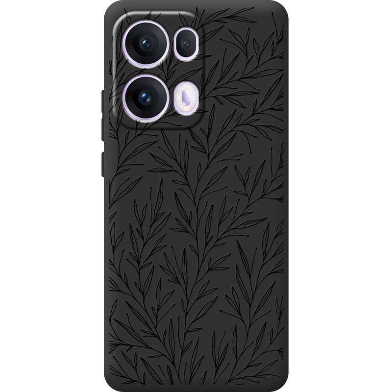 Чорний чохол BoxFace OPPO Reno 13 Pro 5G Leaves