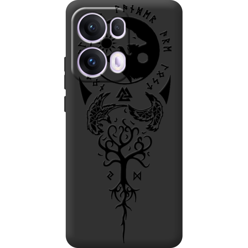 Чорний чохол BoxFace OPPO Reno 13 Pro 5G Hugin and Munin