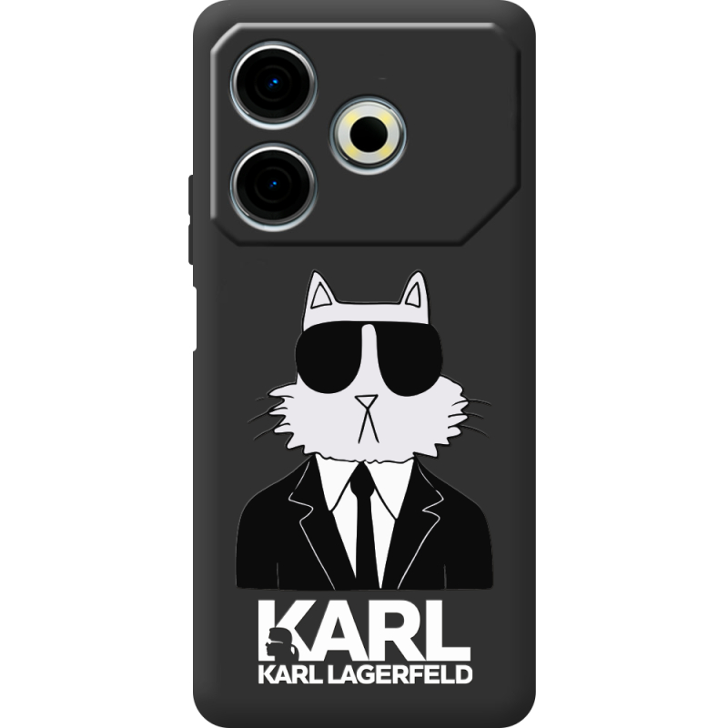 Черный чехол BoxFace Tecno POVA 6 Neo Cat in Black